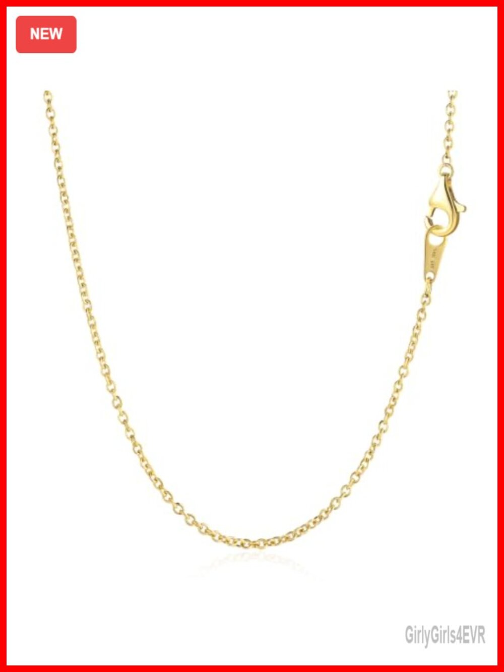 14K Gold Filled 1.5mm Cable Chain Necklace 18 Inch Lobster Clasp